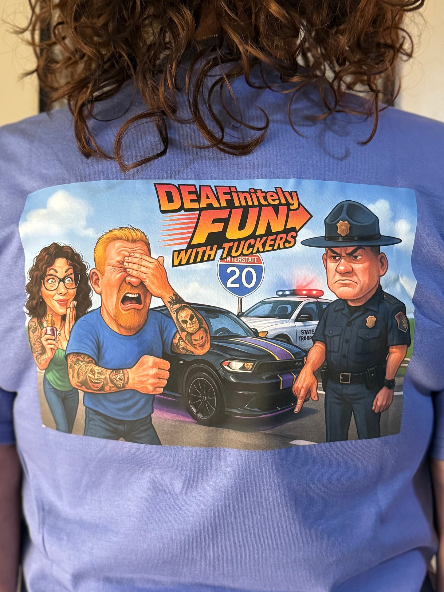Light Purple "I can't see!" Cop T-Shirt